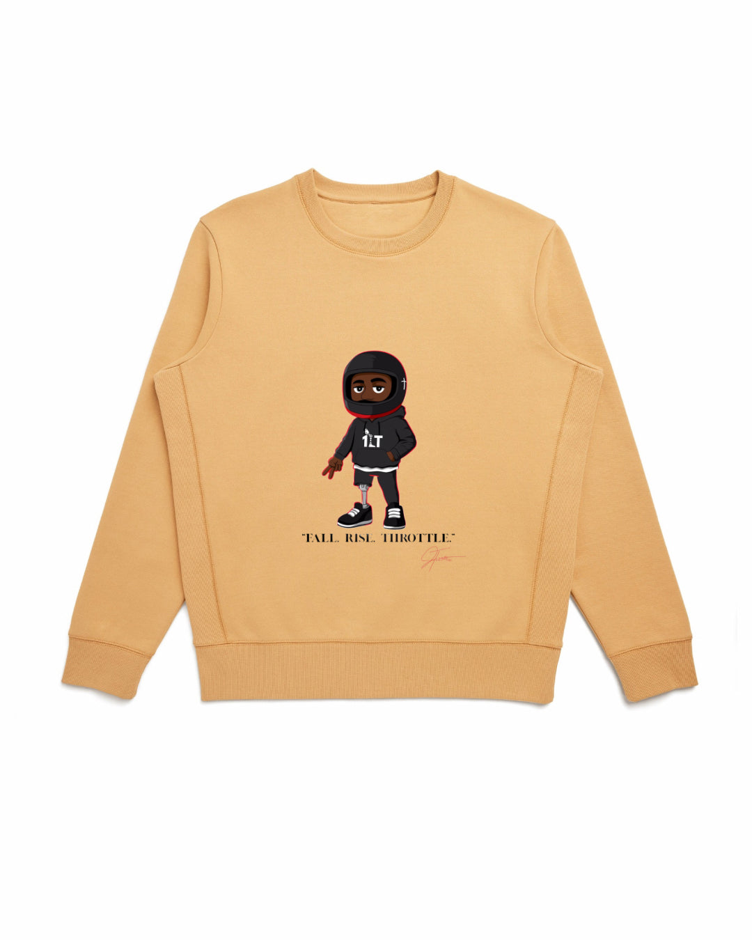 Tan J Throttle Premium Embroidered Crewneck